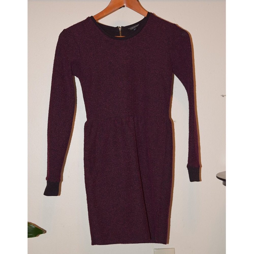 Eggplant textured fabric dress